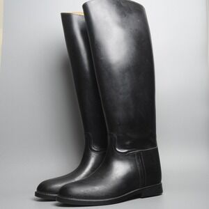 Aigle Coupe Saumur Black Rubber Equestrian‎ Riding Boots Made in France Size 38